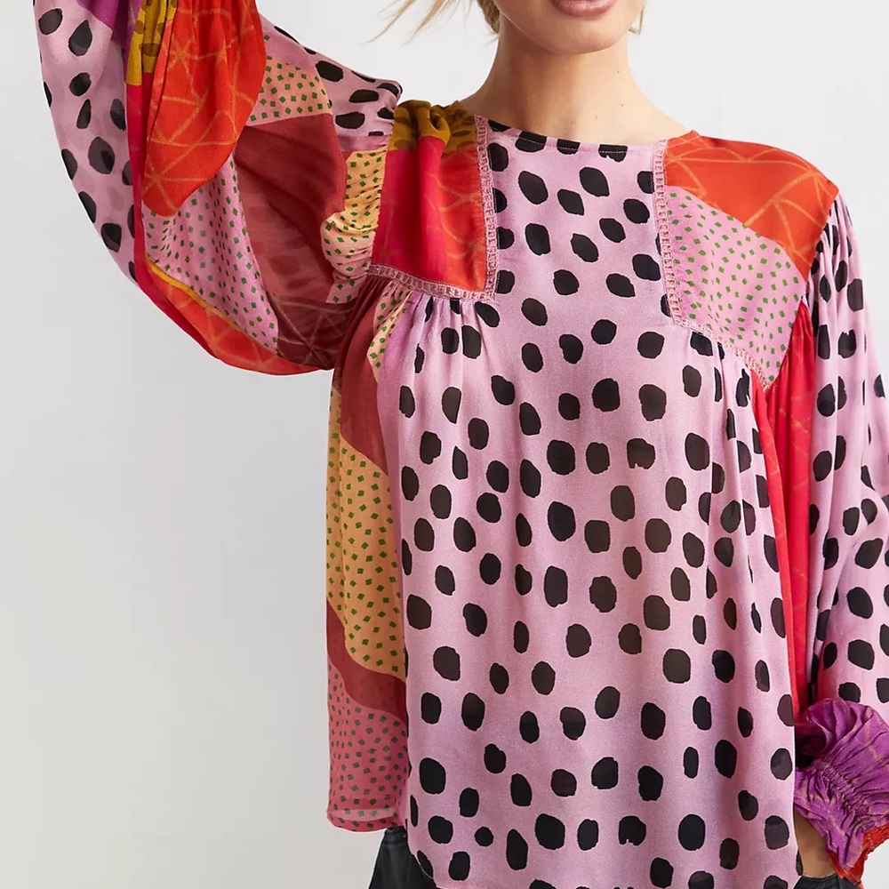 NWT Anthropologie Polka Dot Blouse